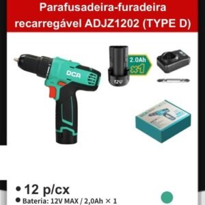 A3747 PARAFUSADEIRA-FURADEIRA Recarregável ADJZ1202 (type D)