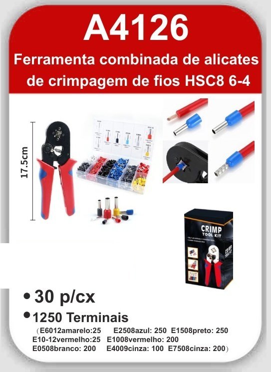 A4126 Ferramenta Combinada de Alicates de Crimpagem de F HSC8 6-4