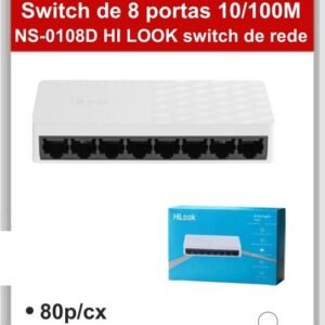 A2177 Switch de 8 Portas 10/100M NS-0108D Hi Look Switch de Rede