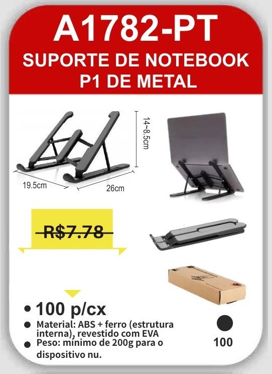 A1782-PT Suporte de Notebook P1 de Metal