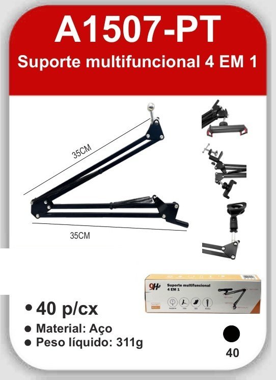 A1507-PT Suporte Multifuncional 4 em 1
