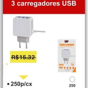 A201 3 Carregadores USB