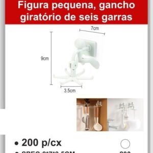 A8644-BR Figura Pequena, Gancho Giratório de Seis Garras