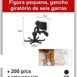 A8644-PT Figura Pequena, Gancho Giratório de Seis Garras
