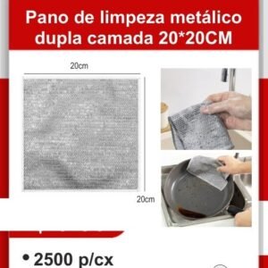 A4454-PR Pano de Limpeza Metálico Dupla Camada