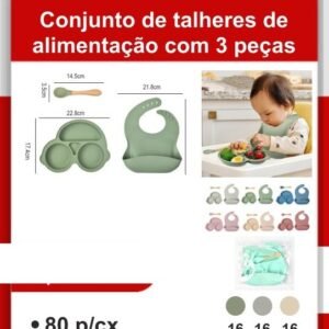 A9603 Conjunto de Talheres de Alimentação com 3 Peças