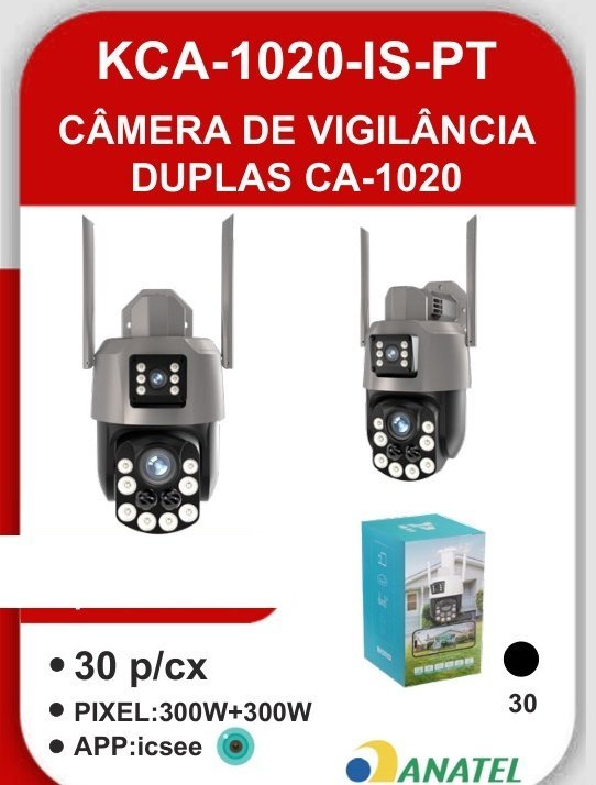 KCA-1020-IS-PT Câmera de Vigilância Duplas CA-1020