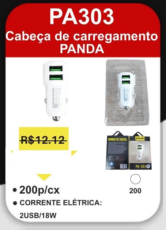 PA303 Cabeça de Carregamento Panda