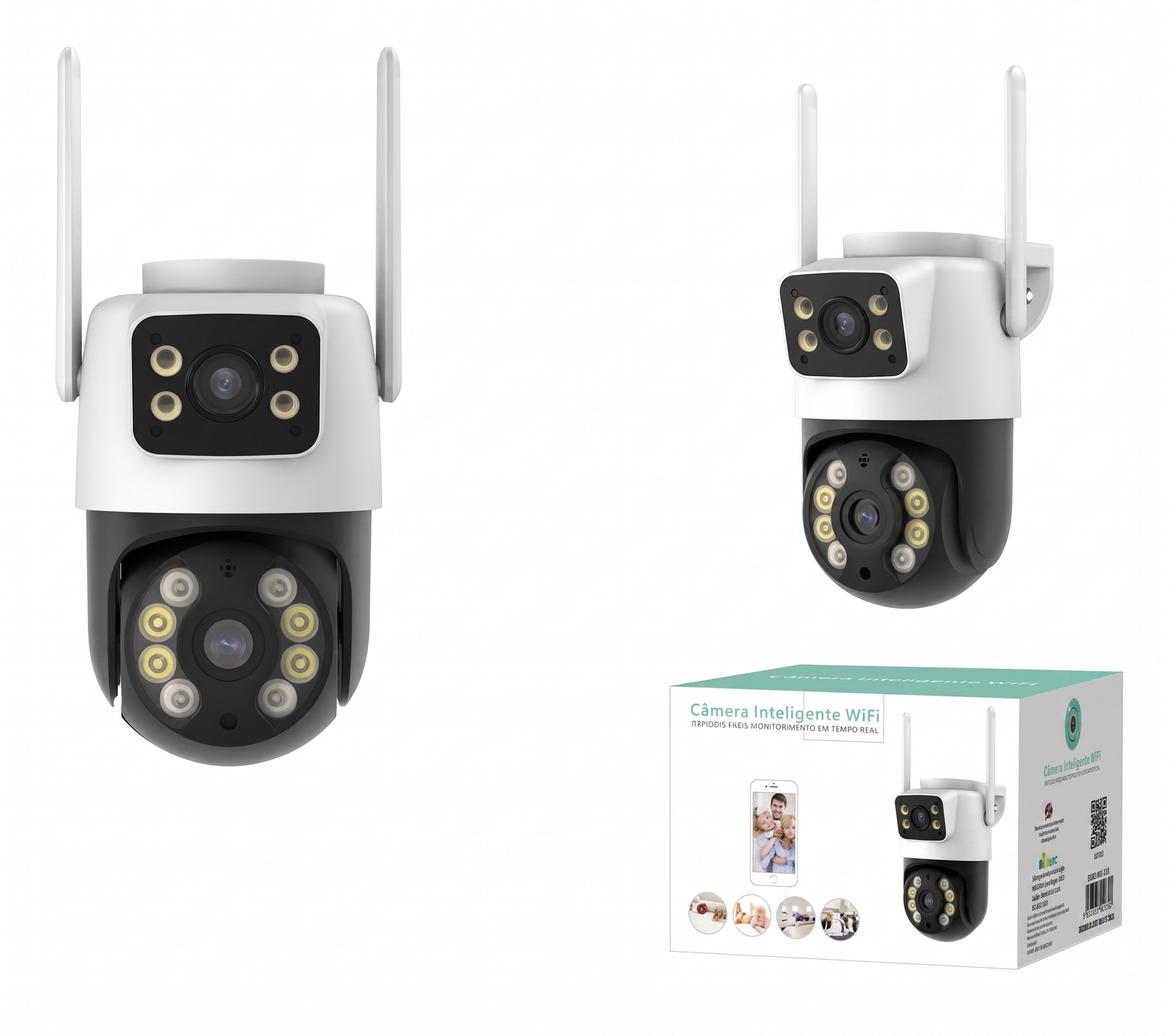 CÂMERA DE VIGILÂNCIA DUPLAS A28 2.4G+5G com alarme