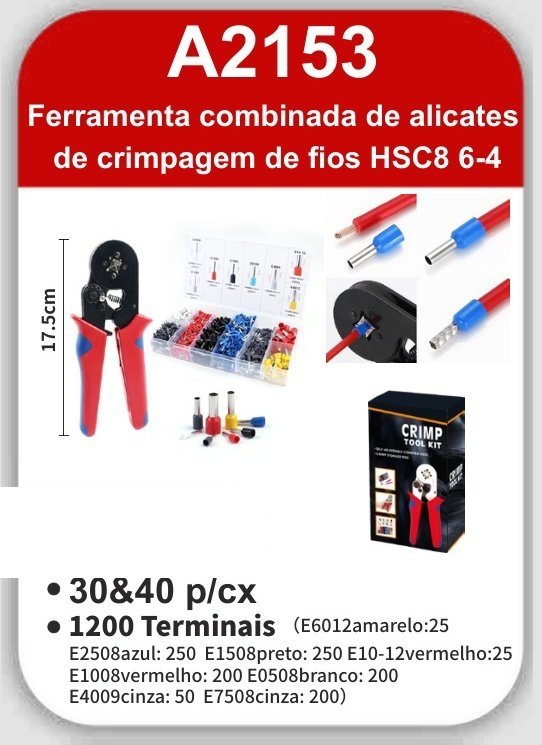 A2153 Ferramenta Combinada de Alicates de Crimpagem de F HSC8 6-4