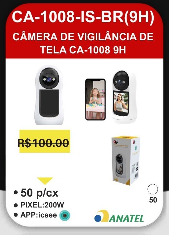 CA-1008-IS-BR(9H) Câmera de Vigilância de Tela