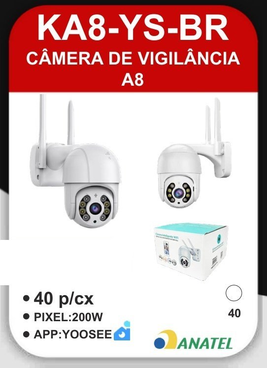 KA8-YS-BR Câmera de Vigilância A8