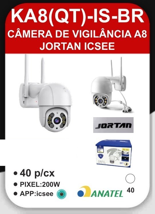 KA8(QT)-IS-BR Câmera de Vigilância A8 Jortan