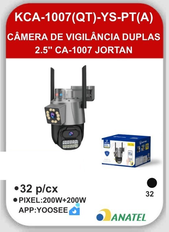 KCA-1007(QT)-YS-PT(A) Câmera de Vigilância Duplas Jortan