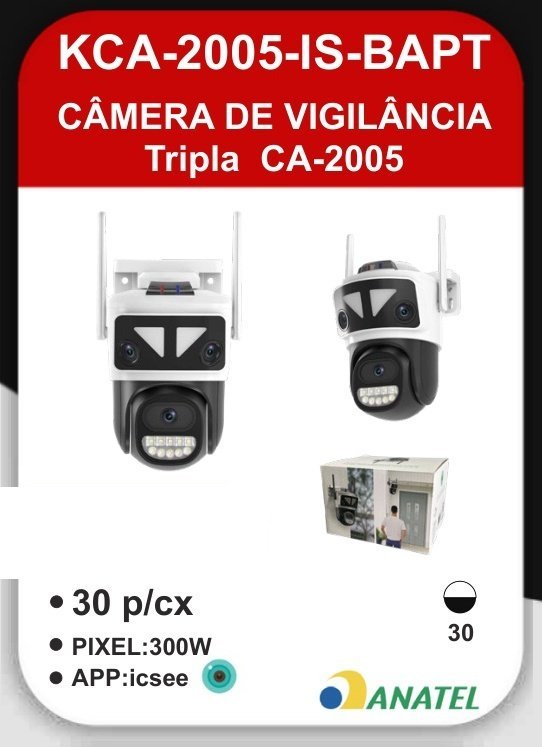 KCA-2005-IS-BAPT Câmera de Vigilância Tripla CA-2005