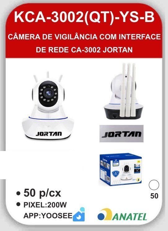 KCA-3002(QT)-YS-B Câmera de Vigilância com Interfa de Rede CA-3002 Jortan
