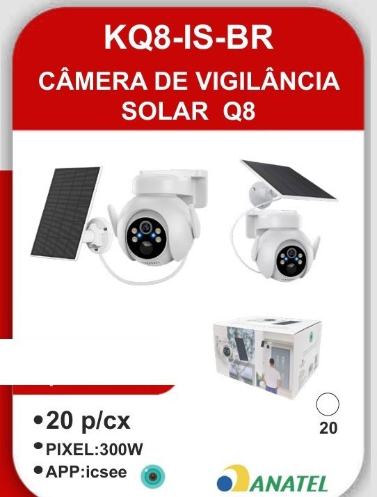 KQ8-IS-BR Câmera de Vigilância Solar Q8