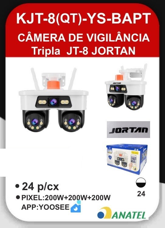 KJT-8(QT)-YS-BAPT Câmera de Vigilância Tripla JT-8 Jortan