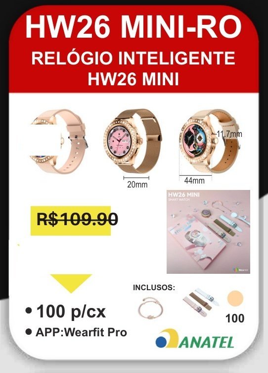 HW26 MINI-RO Relógio Inteligente