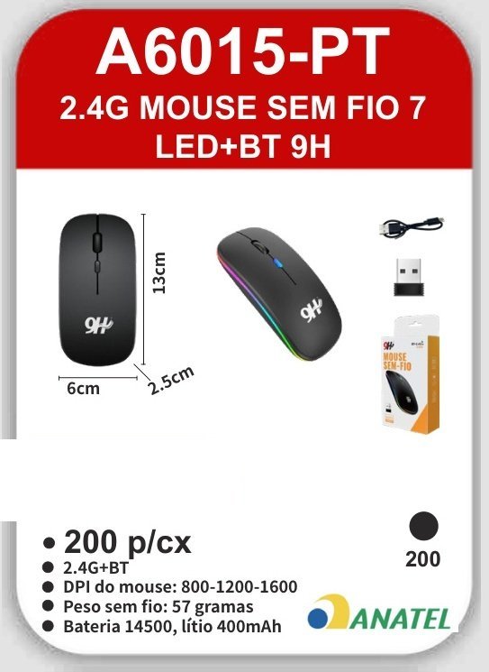 A6015-PT Mouse Sem Fio