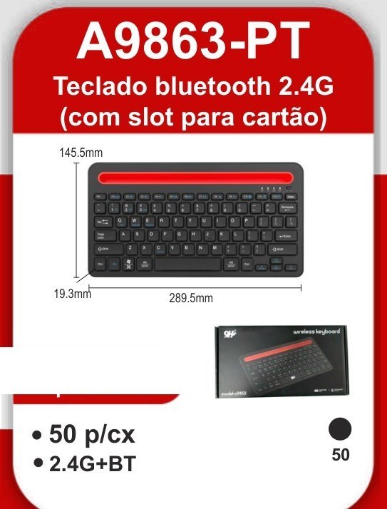 A9863-PT Teclado (com Slot para Cartão)