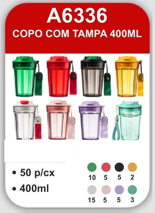 A6336 Copo com Tampa 400ML