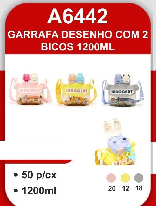A6442 Garrafa Desenho com 2 Bicos 1200ML