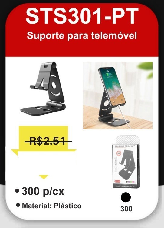 STS301-PT Suporte para Telemóvel