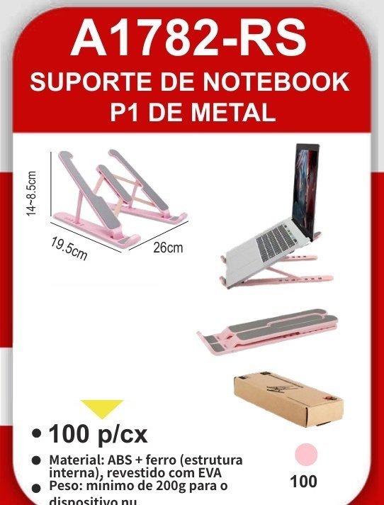 A1782-RS Suporte de Notebook P1 de Metal