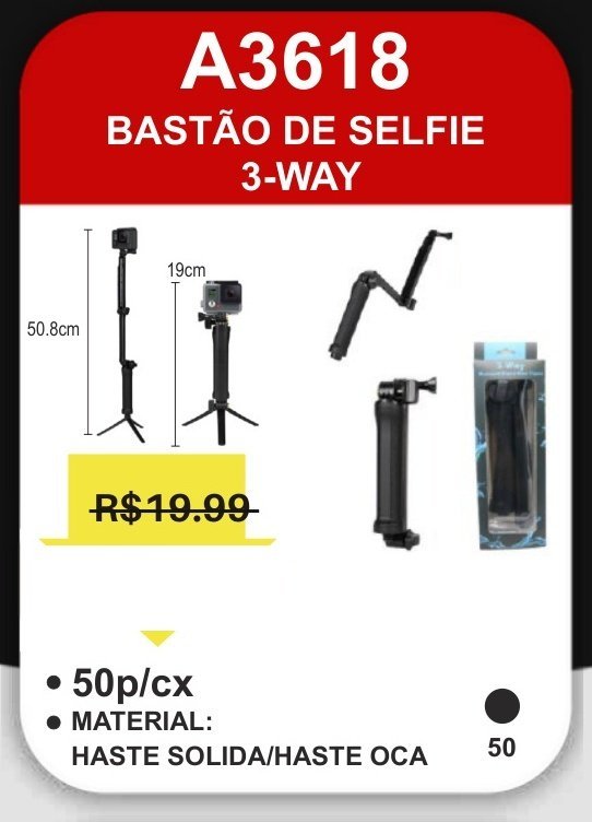 A3618 Bastão de Selfie 3-WAY