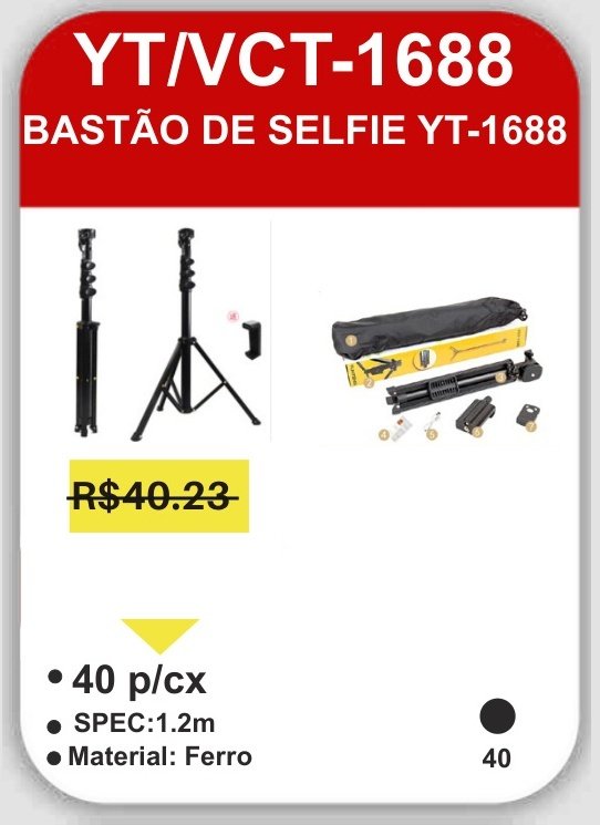 YT/VCT-1688 Bastão de Selfie