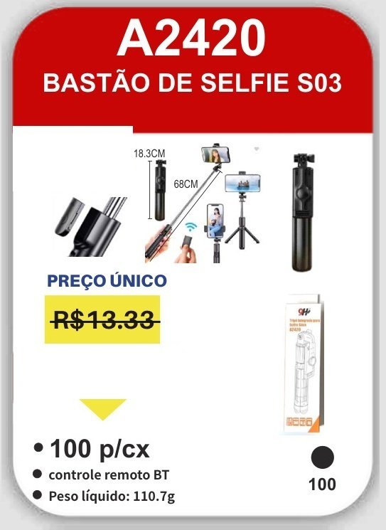 A2420 Bastão de Selfie S03