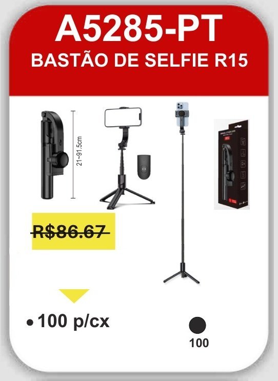 A5285-PT Bastão de Selfie R15