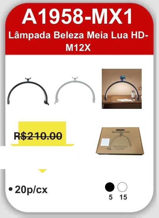 A1958-MX1 Lâmpada Beleza Meia Lua HD-M12X