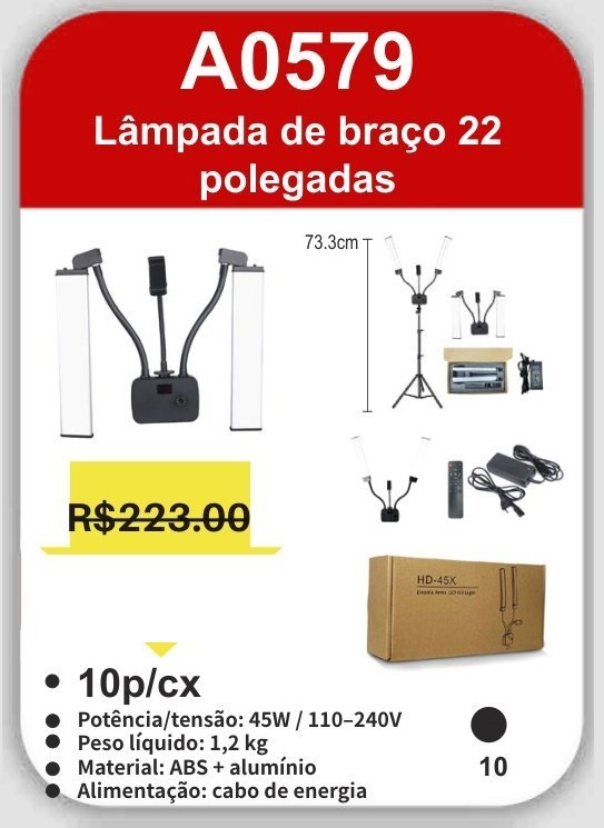 A0579 Lâmpada de Braço 22 Polegadas