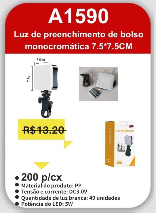 A1590 Luz de Preenchimento de Bolso Monocromática