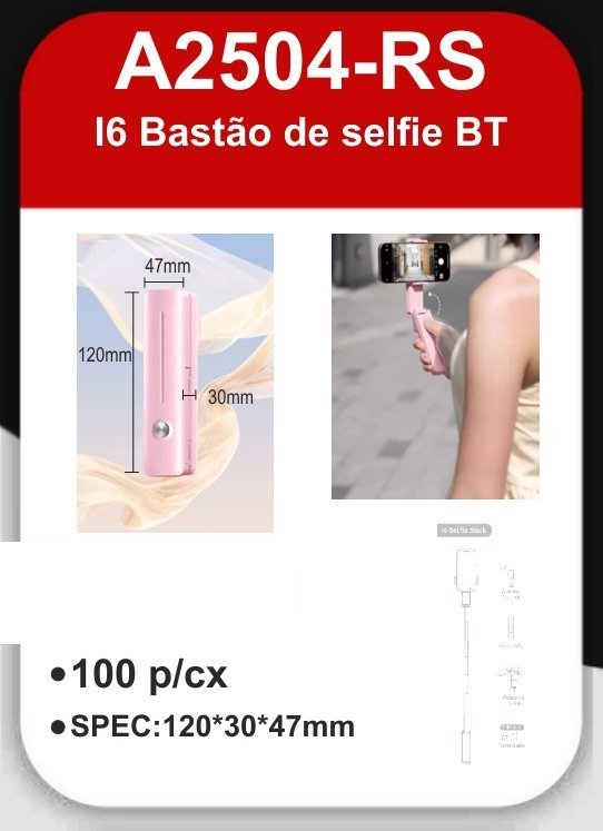 A2504-RS I6 Bastão de Selfie