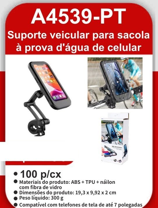 A4539-PT Suporte Veicular para Sacola À Prova D’água de Lular