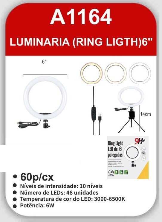A1164 Luminaria (ring Ligth) 6″