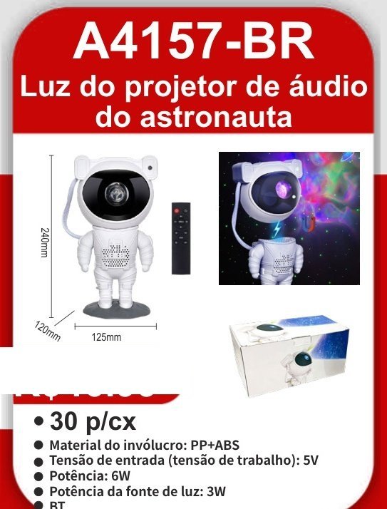 A4157-BR Luz do Projetor de Áudio do Astronauta