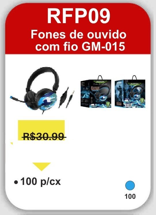 RFP09 Fones de Ouvido com Fio GM-015