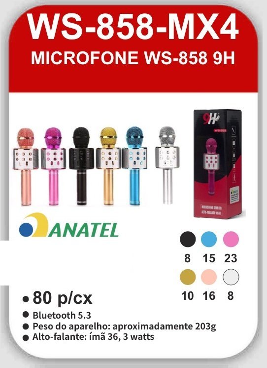 WS-858-MX4 Microfone WS-858 9H