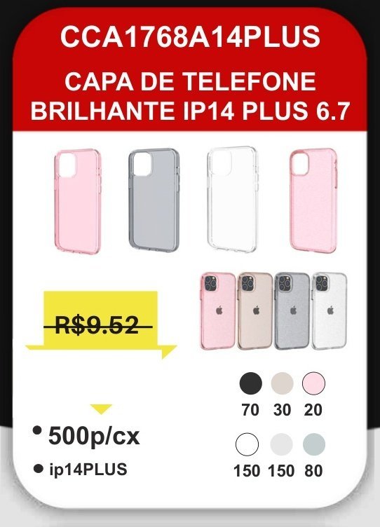 CCA1768A14PLUS Capa de Telefone Brilhante