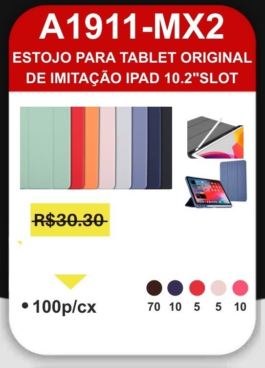 A1911-MX2 Estojo para Tablet de Imitação Ipad 10.2″ Slot