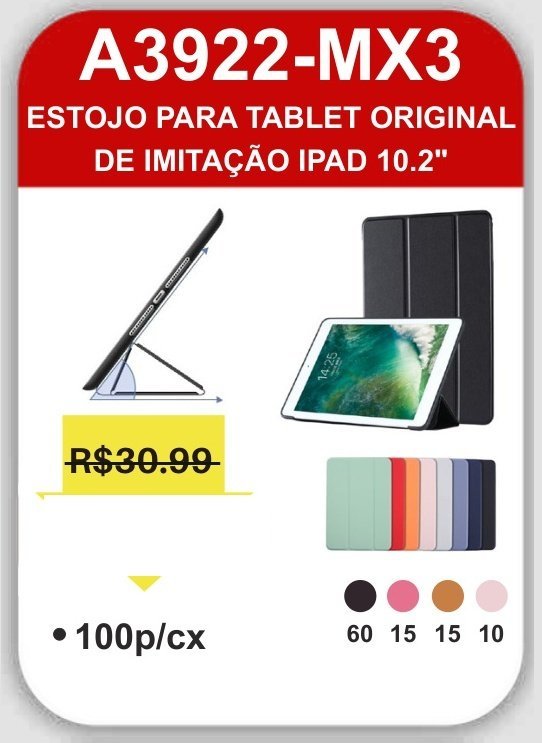 A3922-MX3 Estojo para Tablet de Imitação Ipad