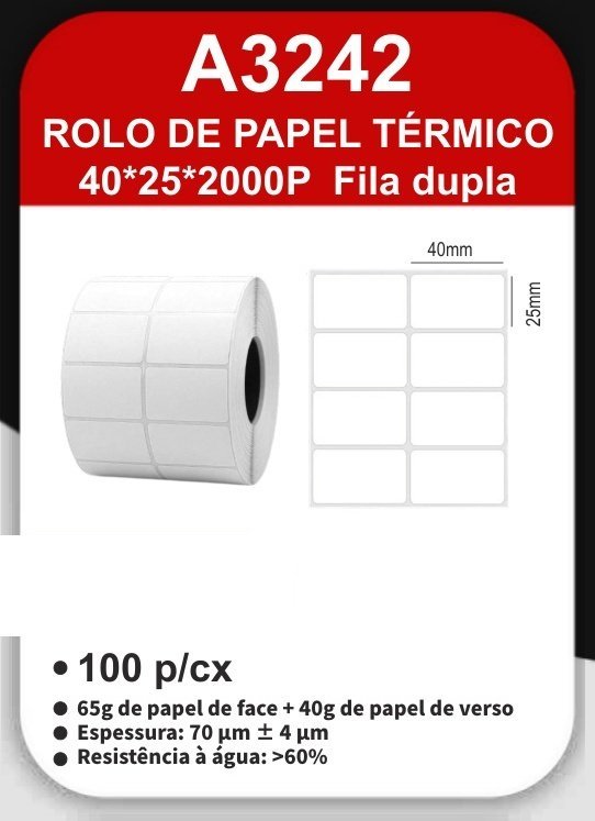 A3242 Rolo de Papel Térmico