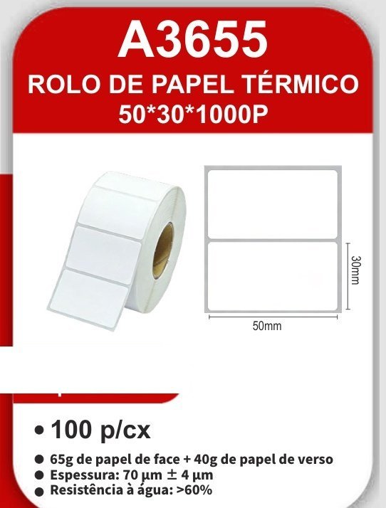 A3655 Rolo de Papel Térmico