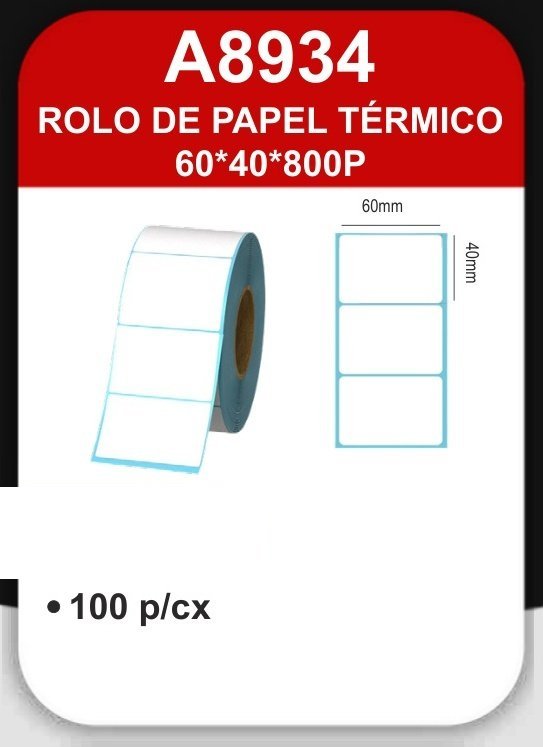 A8934 Rolo de Papel Térmico