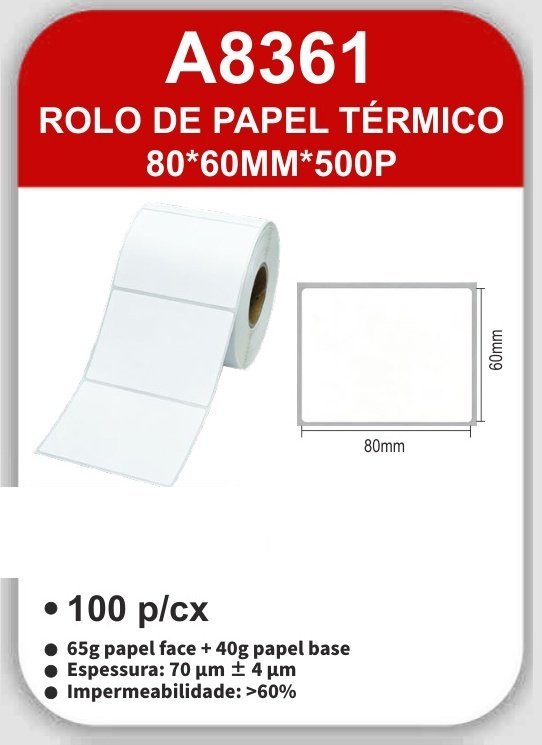 A8361 Rolo de Papel Térmico