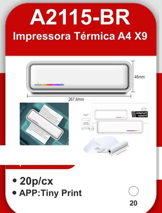 A2115-BR Impressora Térmica A4 X9